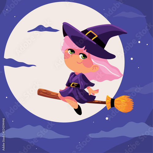 halloween flying witch