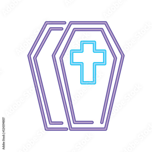 halloween coffin neon