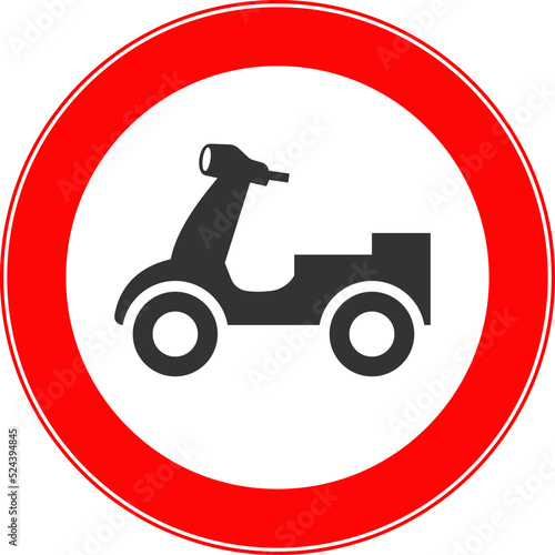 The movement of motorcycles is prohibited. Vector image.