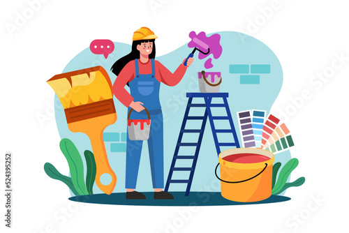 Cleaning Service Illustration concept on white background