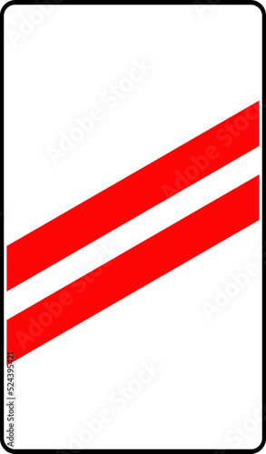 A road sign approaching a railway crossing. Vector image.