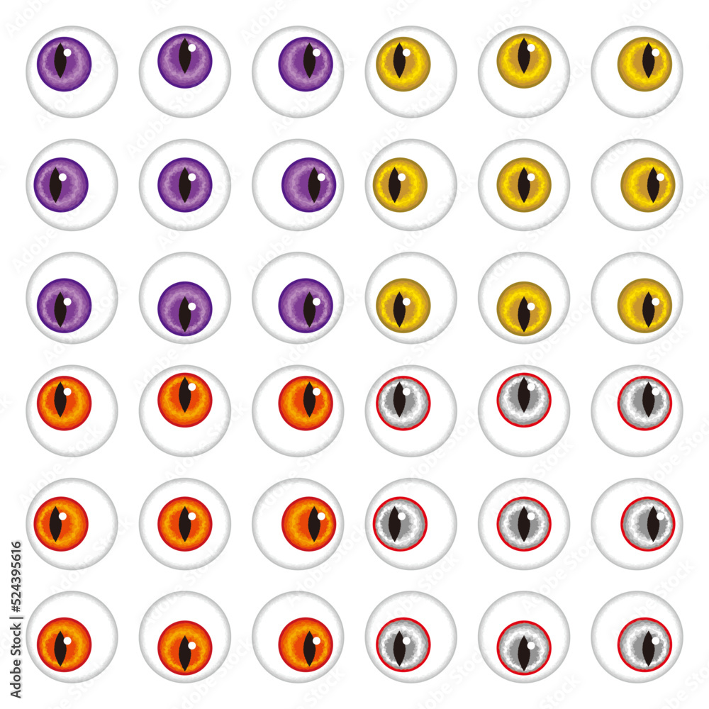 Naklejka premium 目玉 猫目 モンスター セット
