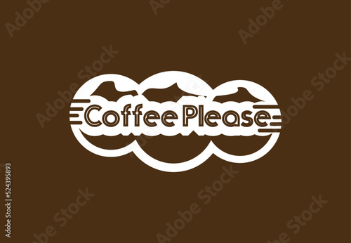 Coffee please t shirt and sticker design template