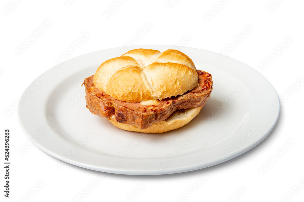 Bavarian beef and pork loaf in a bun Bavarian beef and pork loaf in a bun