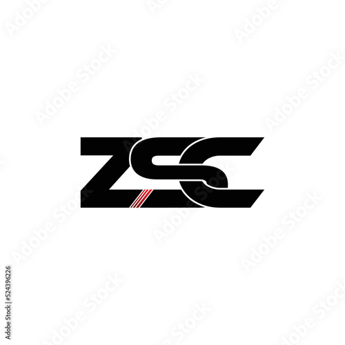 ZSC letter monogram logo design vector