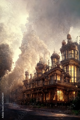 Victorian style architecture, digital art , 3d illustration