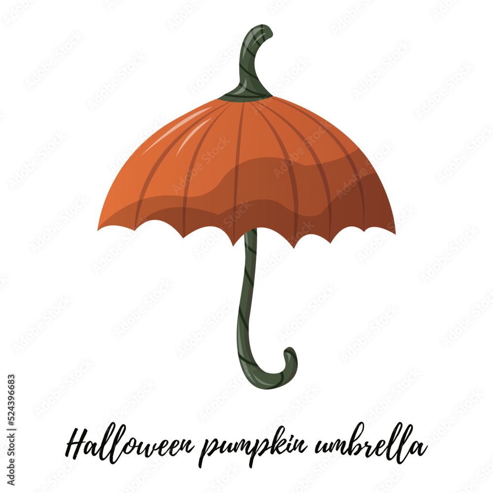 Halloween pumpkin umbrella. Halloween patry decor, orange and green