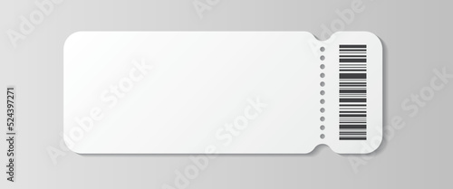 Blank ticket with barcode isolated	
