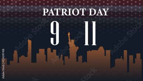 Patriot Day USA Never Forget September 11, 2001 poster design vector illustration.