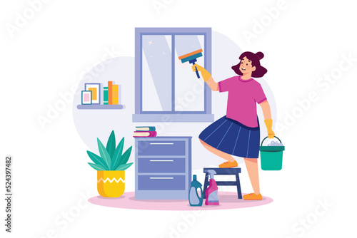 Cleaning Service Illustration concept on white background
