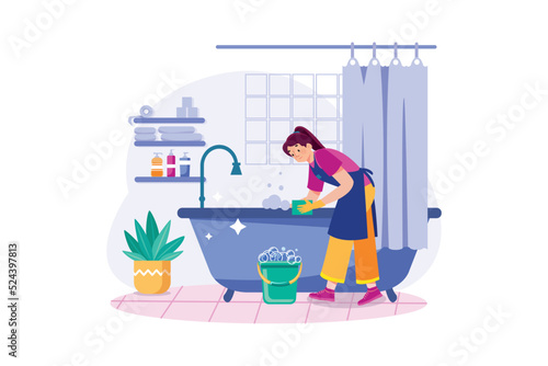 Cleaning Service Illustration concept on white background