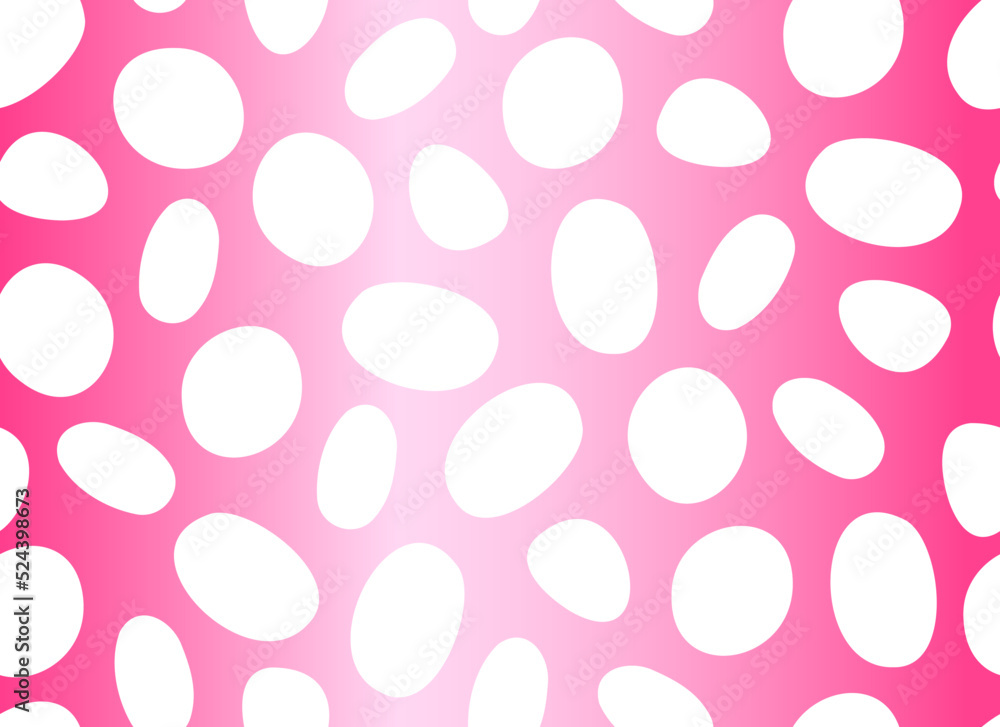 Dalmatian pink seamless pattern. White uneven spots animal print. Abstract background with White circles. Vector background. Vector illustration. Dalmatian pink seamless pattern. White uneven spots animal print. Abstract background with White circles. Vector background. Vector illustration.