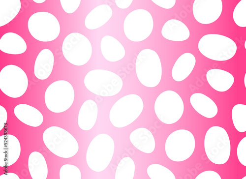 Dalmatian pink seamless pattern. White uneven spots animal print. Abstract background with White circles. Vector background. Vector illustration. 