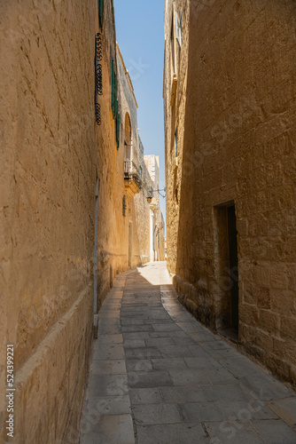 Narrow street in the town of Mdina  Malta 