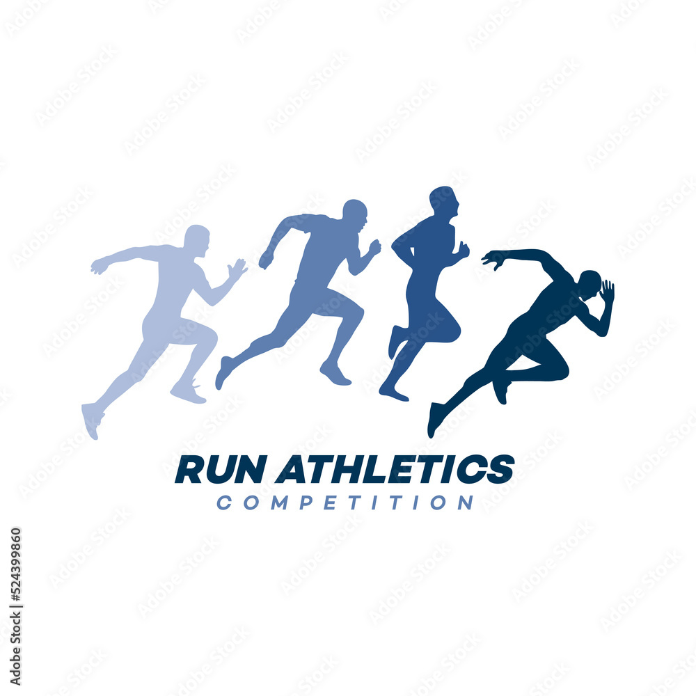 runner competition logo template illustration
