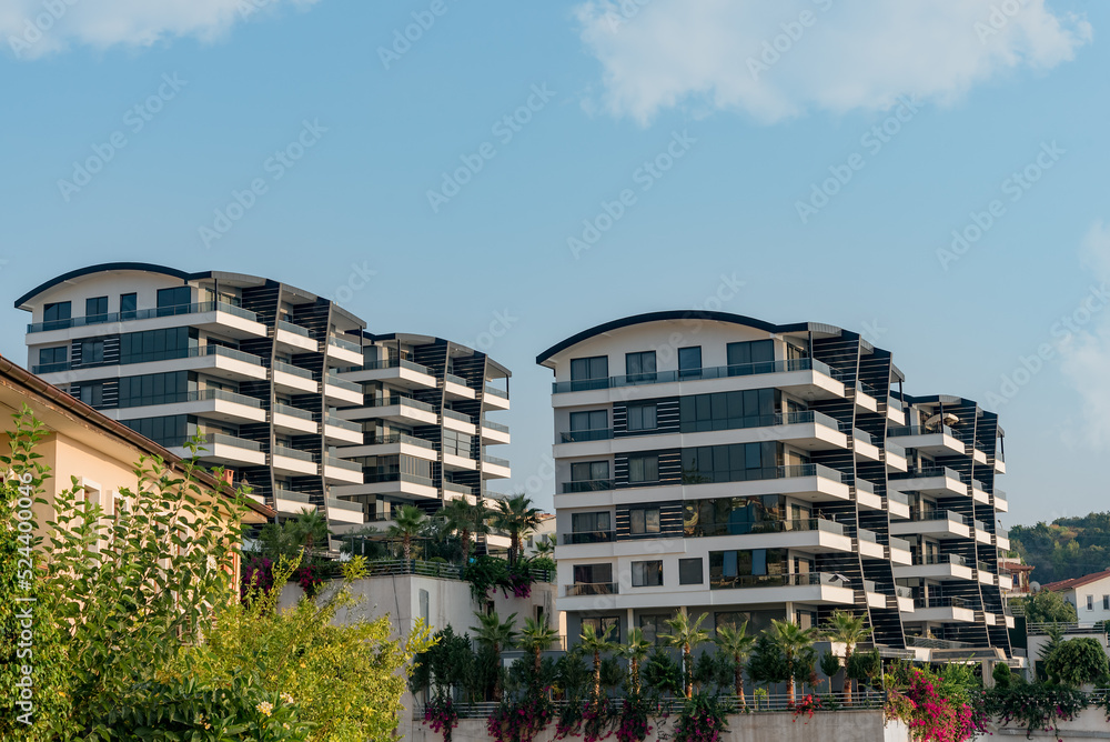 Multi-apartment residential complex in the open air.