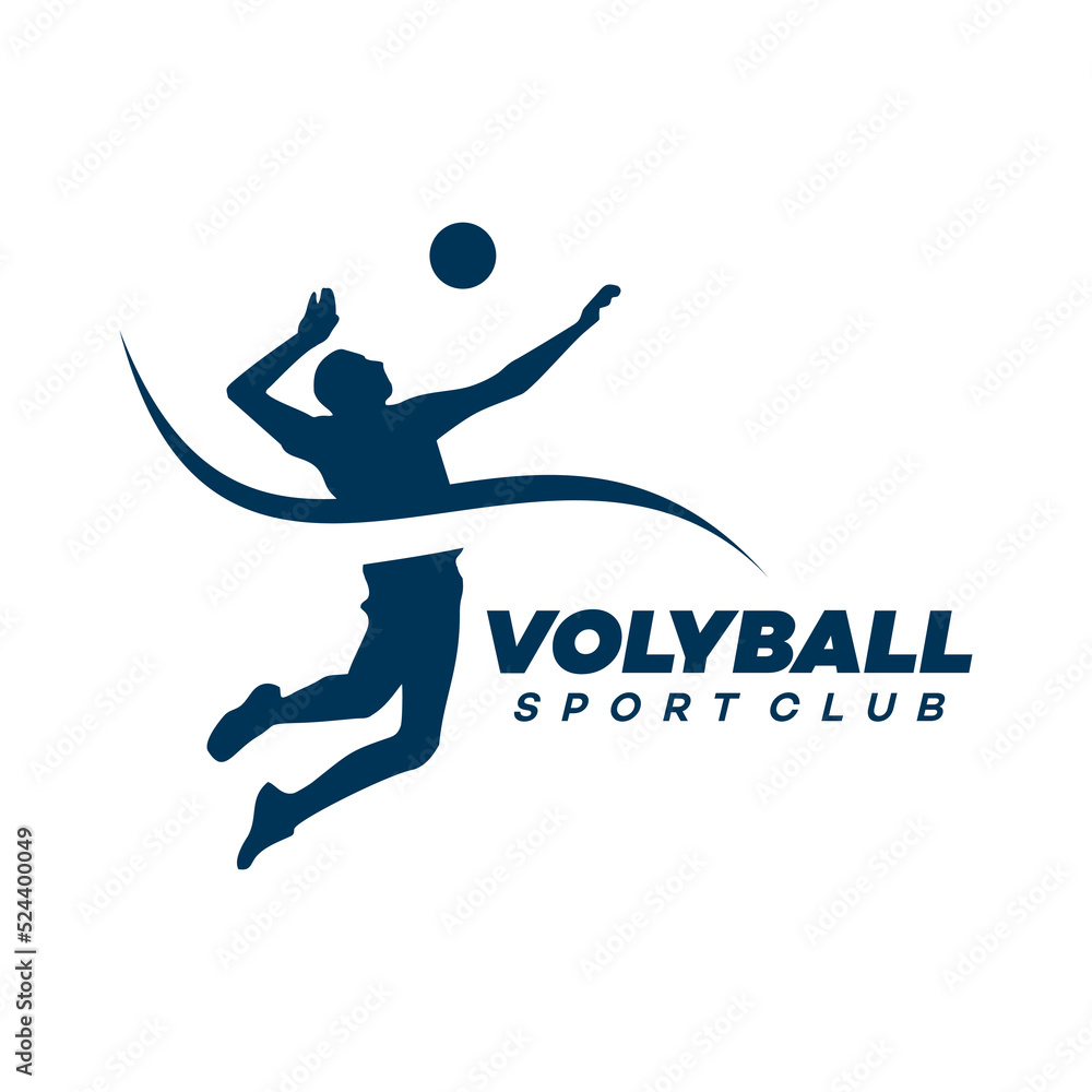 volleyball logo vector template illustration Stock Vector Adobe Stock