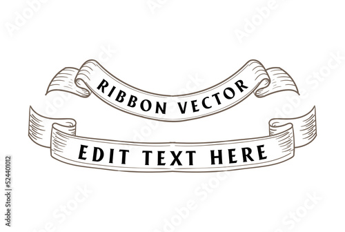 Vintage Retro Old Classic Ribbon Ornament Vector Illustration