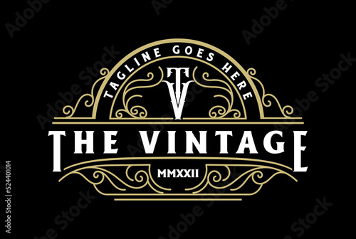 Vintage Retro Steampunk Badge Emblem Label Stamp Logo Design Vector