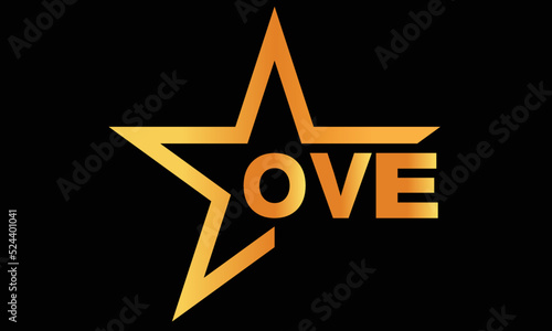 OVE golden luxury star icon three letter logo design vector template. royal logo | luxury logo | jewelry logo | premium logo | iconic logo | Victoria logo |	