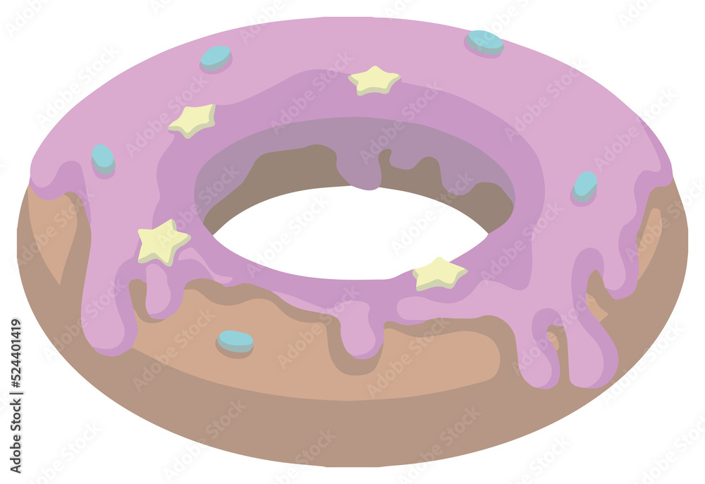 Donut with pink glazing and sugar sprinkles on transparent background Donut with pink glazing and sugar sprinkles on transparent background