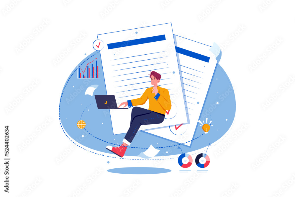 Researcher Illustration concept on white background
Researcher Illustration concept on white background