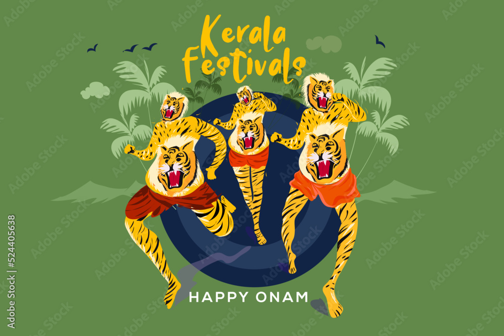 happy Onam festival of Kerala Stock Vector | Adobe Stock