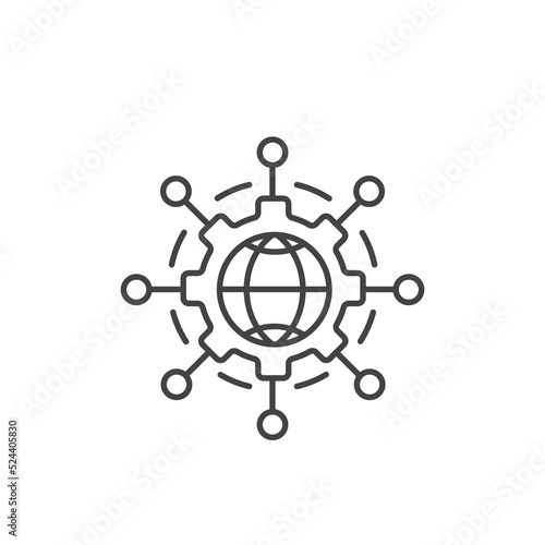 Digital technology, social network, global connect icons  symbol vector elements for infographic web