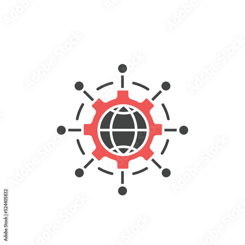 Digital technology, social network, global connect icons  symbol vector elements for infographic web