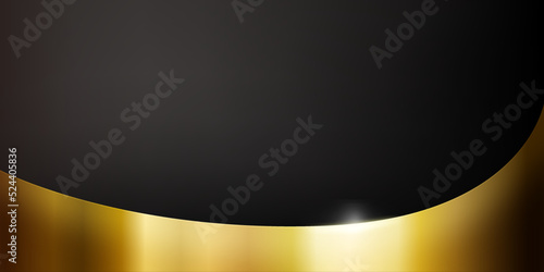 ラグジュアリーな雰囲気の背景素材、ゴールド、曲線、フレーム。