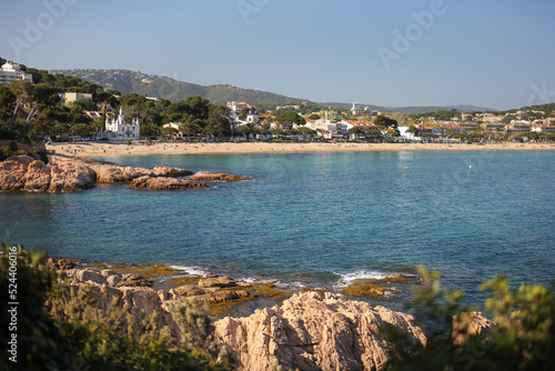 View of the beach of Sant Pol in S Agaro, Costa Brava, Spain photo