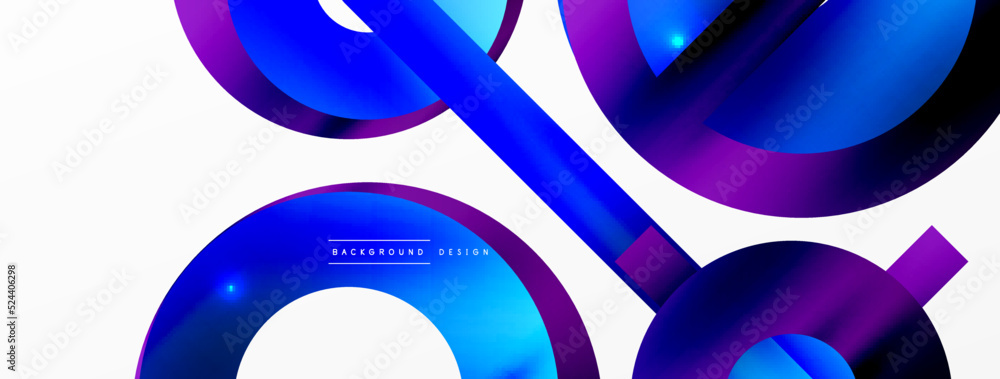 Minimal geometric abstract background. Circle, line and round shapes design. Trendy techno business template for wallpaper, banner, background or landing