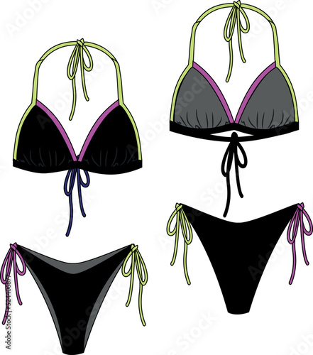 set of bikini, sports swimwear 