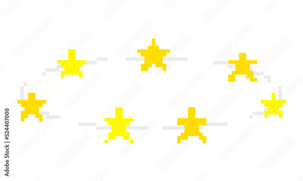 Pixel art spinning star confusion effect Stock Illustration | Adobe Stock