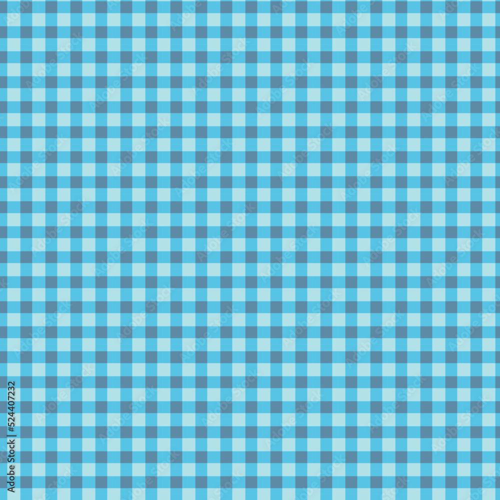 Seamless checkered pattern with trendy blue and blue gingham checks for