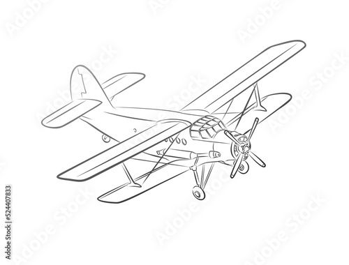 The Sketch of a passenger airliner.