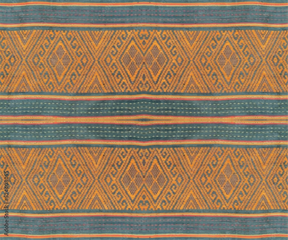 Thai Silk Graphic Vector. Thai Floral Silk Pattern. Seamless pattern vector, illustration. design for texture, fabric, clothing, carpet.
Traditional thai sarong pattern for a background.Yellow tone Thai Silk Graphic Vector. Thai Floral Silk Pattern. Seamless pattern vector, illustration. design for texture, fabric, clothing, carpet.
Traditional thai sarong pattern for a background.Yellow tone