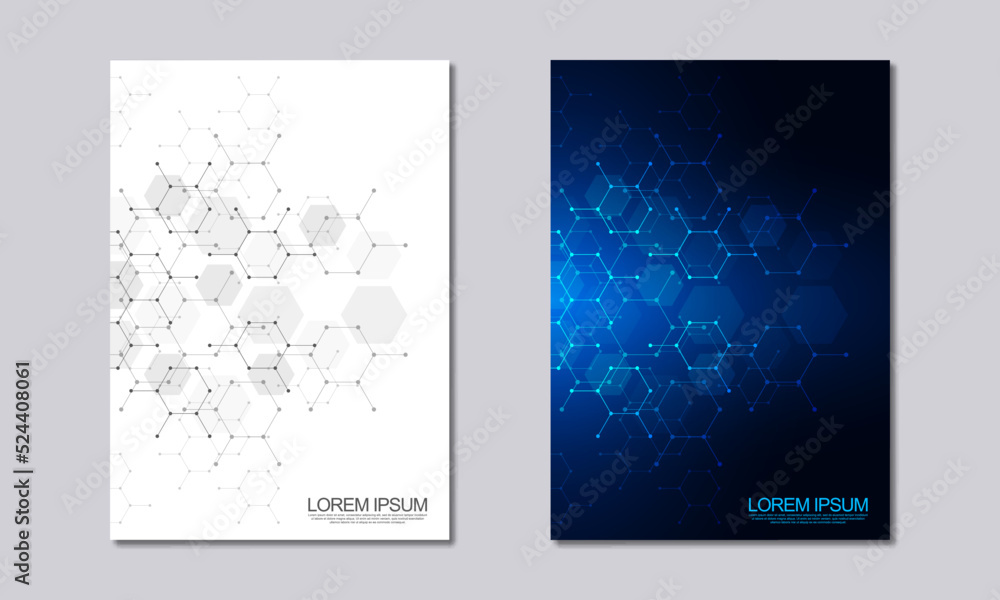 Abstract geometric background with hexagons shape pattern for a business brochure or cover book, page layout, flyer design, and poster template Abstract geometric background with hexagons shape pattern for a business brochure or cover book, page layout, flyer design, and poster template
