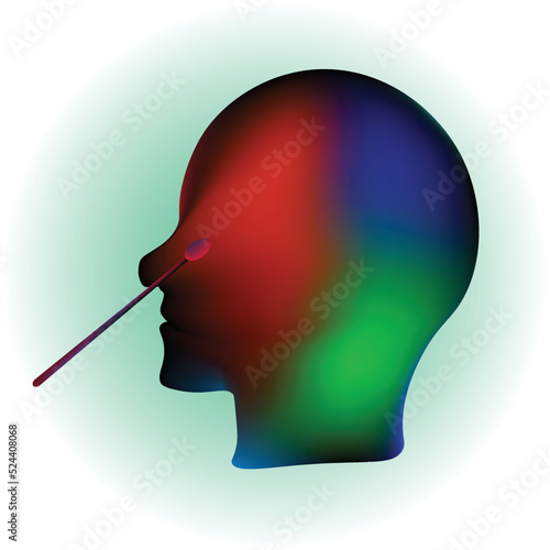 nose swab test icon COVID-19 virus check symbol concept isolated on white background. realistic vector illustration