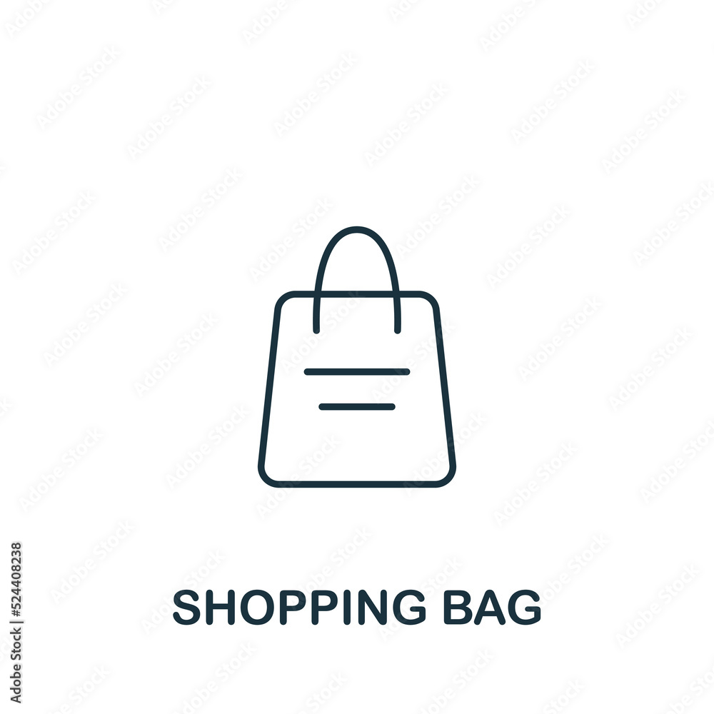 Shopping Bag icon. Line simple line Online Store icon for templates, web design and infographics Shopping Bag icon. Line simple line Online Store icon for templates, web design and infographics