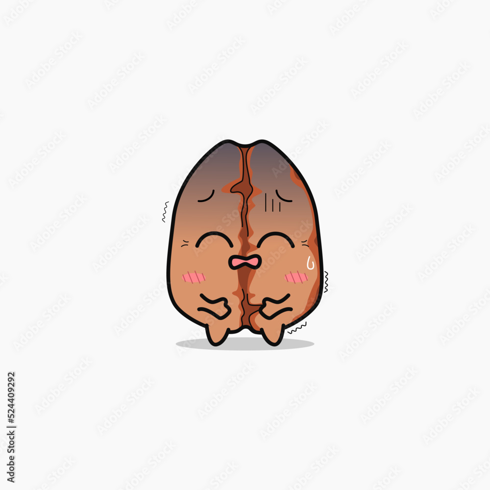 Cute coffee beans mascot illustration, international coffee day vector design. Cute coffee beans mascot illustration, international coffee day vector design.