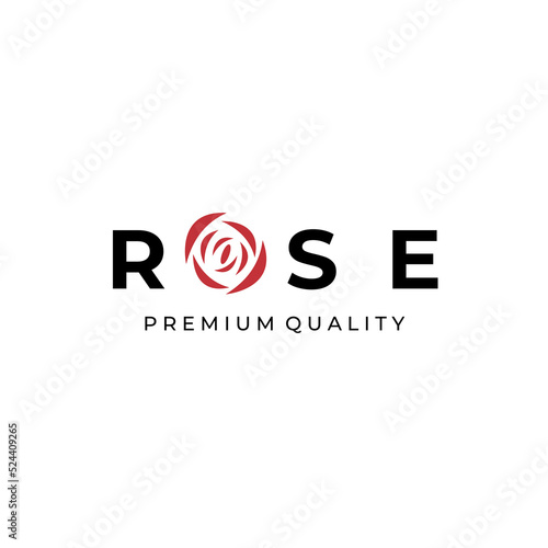simple letter o as rose logo vector Design
