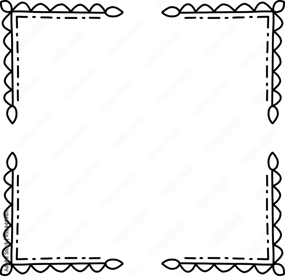 Fototapeta premium floral frame illustration on transparent background