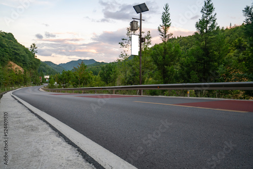 High asphalt road in the forest