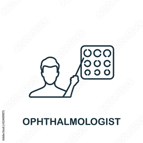 Ophthalmologist icon. Line simple icon for templates, web design and infographics