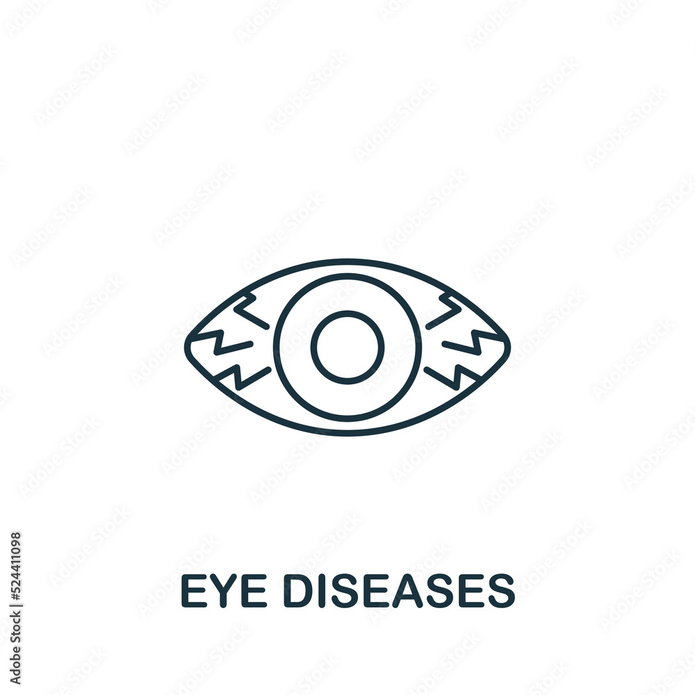 Eye Diseases icon. Line simple icon for templates, web design and infographics