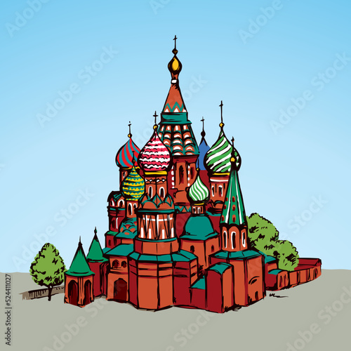 Red Square, Moscow. Vector drawing
