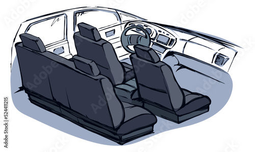 Interior of the car. Vector drawing