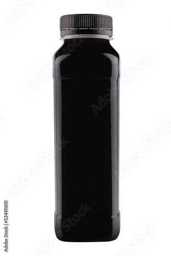Black Plastic bottle isolated on white background