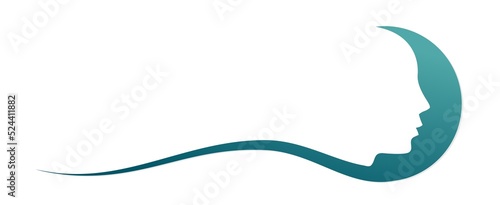 Symbol of the moon with woman face.